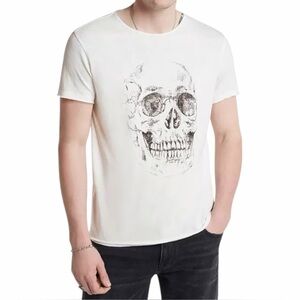 JOHN VARVATOS ☆ Skull Graphic Raw Edge T-Shirt ☆ Size XX-Large ☆ NWT $118